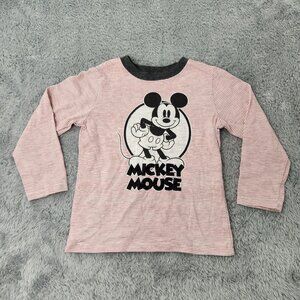 Disney Okie Dokie Mickey Mouse Striped Long-Sleeve Shirt 2T Cotton Blend‎